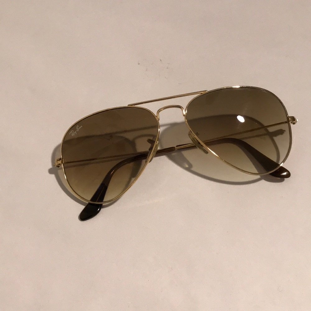 Ray-Ban Aviators - brown and gold